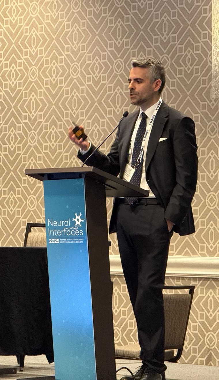 Dr. Barone presenting peripheral nerve regeneration research